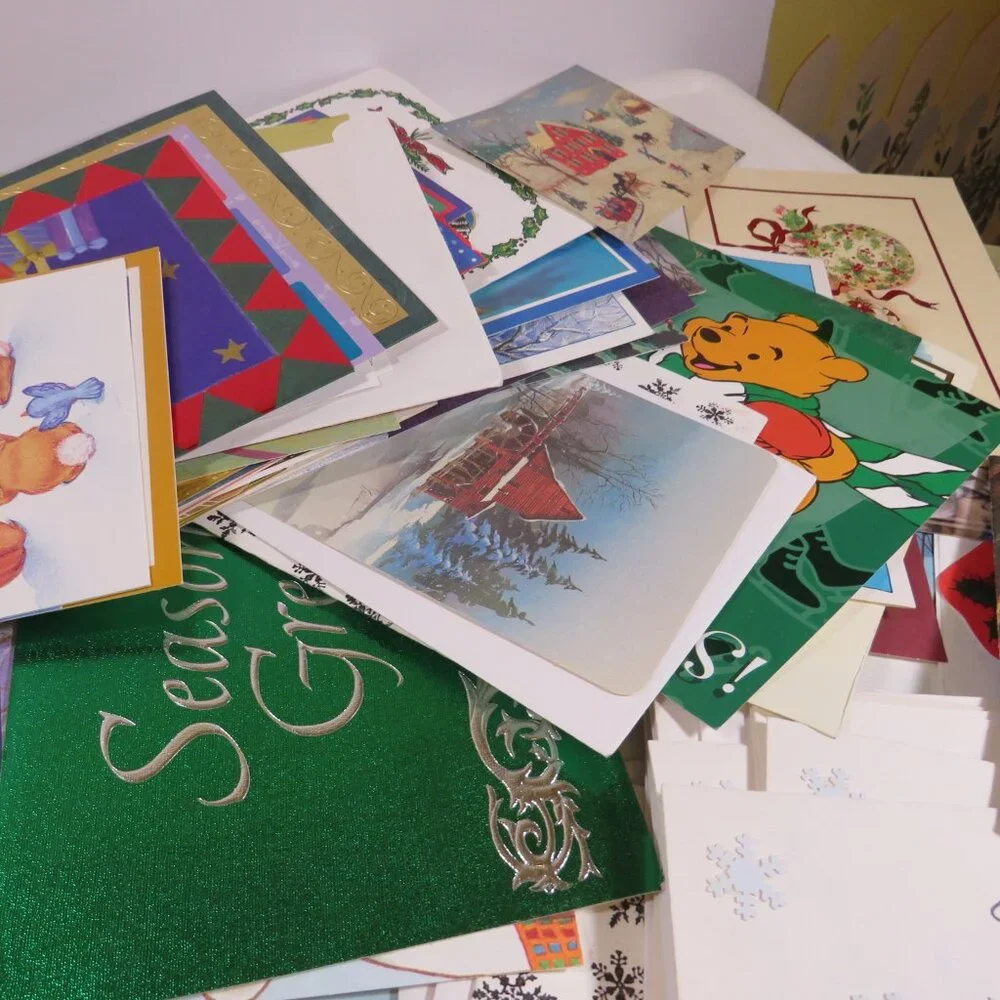 CHRISTMAS - WINTER Greeting Cards (Used) and other Craft Items MIXTURE